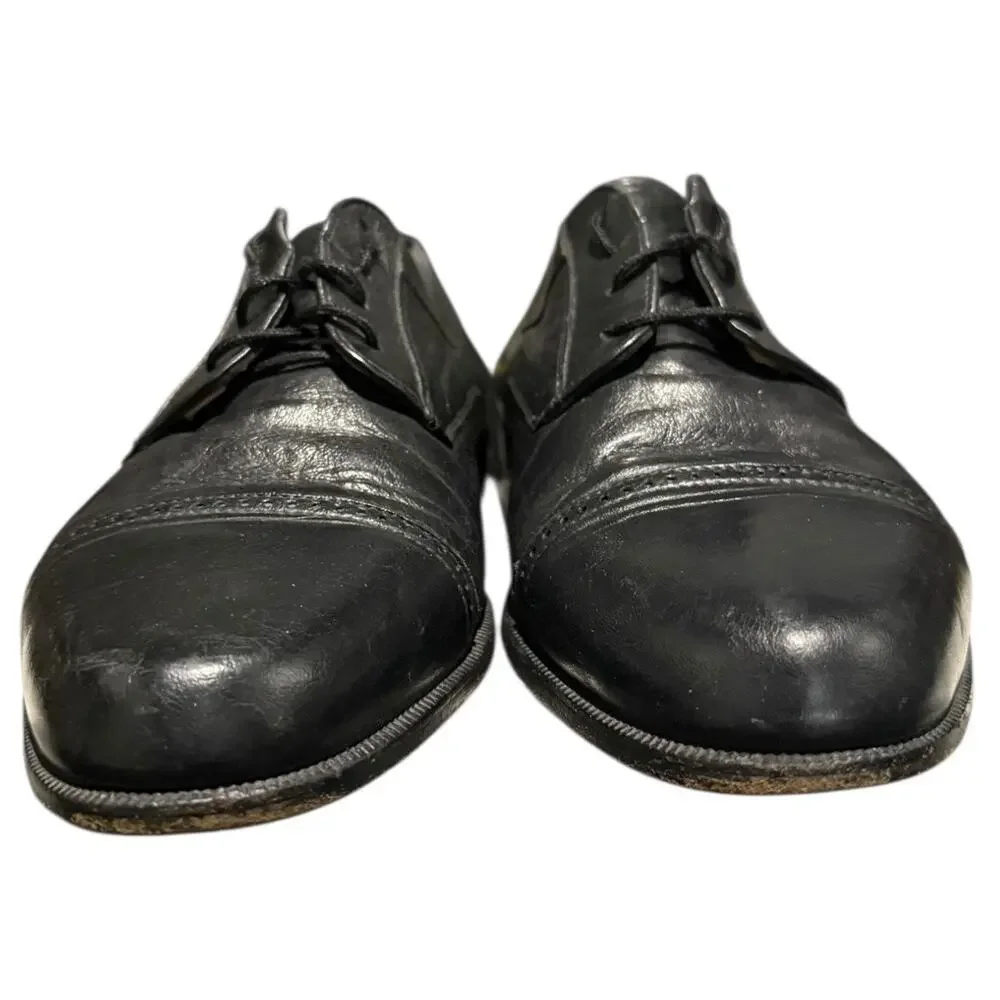 Bally Men’s Trino Black Leather Cap Toe Oxford Dress Shoe Italy Size 9 EEE